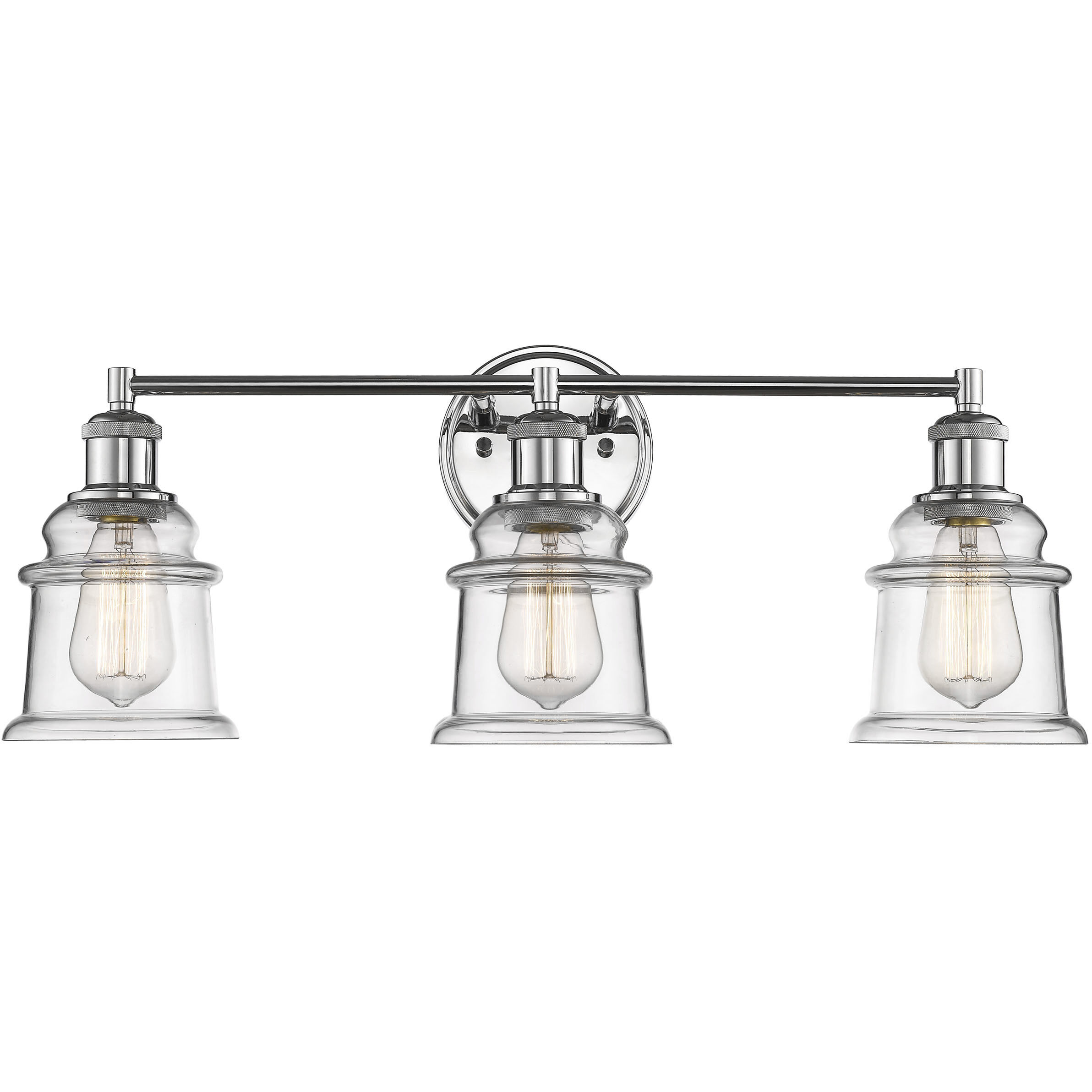 None 3 Light 24.25 inch Chrome Bathroom Vanity Light Wall Light